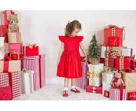 Vestido Upiá Peito Pérolas Natal Menina