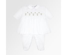 Macacão Vestido Paola da Vinci Longo Plush Ponto Smock Menina