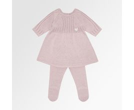 Saída de Maternidade Paola da Vinci Tricot Vestido Trança Finas Menina