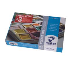 Estojo Aquarela Royal Talens Van Gogh em Pastilha 15 Cores + Pincel