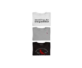 Kit 3 Camisetas Reserva Mini Carimbo Gaze Brasa E Orgulho