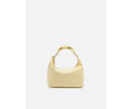 Bolsa Hobo Amarela Couro Tressê Pequena Silvia Braz - Arezzo