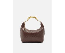 Bolsa Hobo Marrom Couro Tressê Pequena Silvia Braz - Arezzo