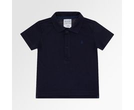 Camiseta Polo de Bebê Masculina Manga Curta Malha Pima