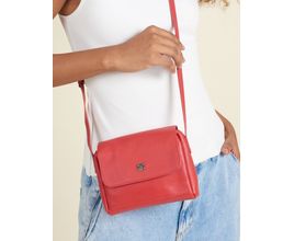 Bolsa Couro Pequena Com Tampa - Vermelho - U