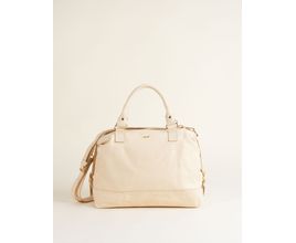 Bolsa Grande Couro Detalhe Metal - Creme - U