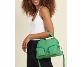 Bolsa Média Couro Bolsos Frontais - Verde - U