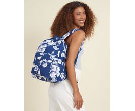 Mochila Tradicional Estampa Floral Navy