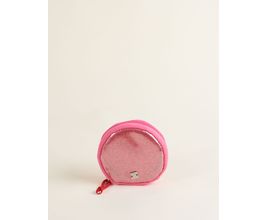 Necessaire Pequena Redonda Mix Tela Esportiva E Pvc