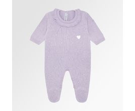 Saída De Maternidade Feminina Com Manta Tricot Ponto Pipoca Gola Com Babados - Rosa Pastel