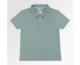 Camiseta Polo Infantil Masculina Manga Curta Malha Pima - Verde