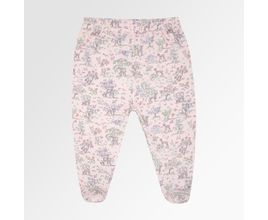 Calçudo De Bebê Feminino Algodão Egípcio Com Pé Liberty Fabrics Floresta - Rosa