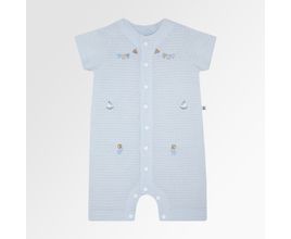 Macacão De Bebê Masculino Curto Tricot Jetty Bordado Brinquedos - Azul Bebe