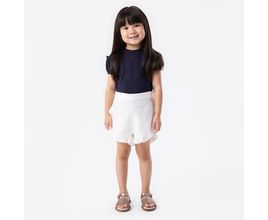 Shorts De Bebê Feminino Com Babados - Branco