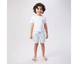 Conjunto De Bebê Masculino Com Estampa Cavalo Marinho - Azul