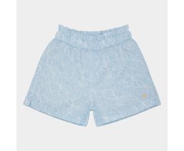 Shorts Infantil Feminino Fustão Fio 60 Estampa Criar - Azul Bebe