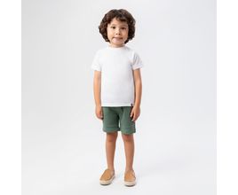 Bermuda De Bebê Masculina Dupla Face Com Recortes - Verde