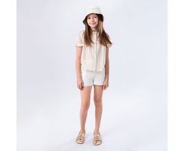 Shorts Infantil Feminino Sarja - Off White