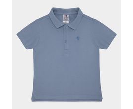 Camiseta Polo Infantil Masculina Manga Curta Piquet - Azul