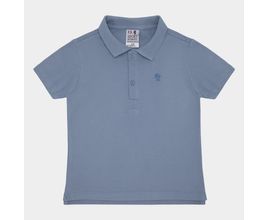 Camiseta Polo Infantil Masculina Manga Curta Piquet - Azul