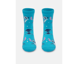 Meia Soquete Desenhada Kids Stitch Ef Azul  - Puket