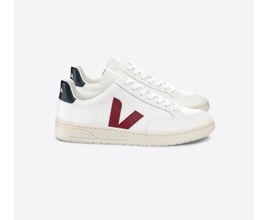 Tenis Veja V-12 Couro Extra-White Marsala Nautico