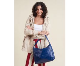 Bolsa Média Couro Apliques Metal
