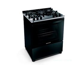 Fogão Brastemp 5 Bocas Preto com Turbo Chama com Mesa de Vidro - BFS5VCE