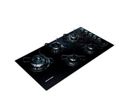 Cooktop Brastemp 5 Bocas Preto de Vidro Temperado com Timer Touch BDT85AE