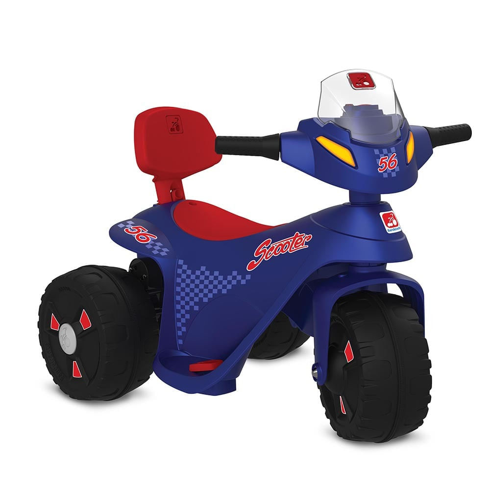 Triciclo Motinha Bel Brink 2 em 1 com Capota e Pedal para Passeio Azul - Ri  Happy