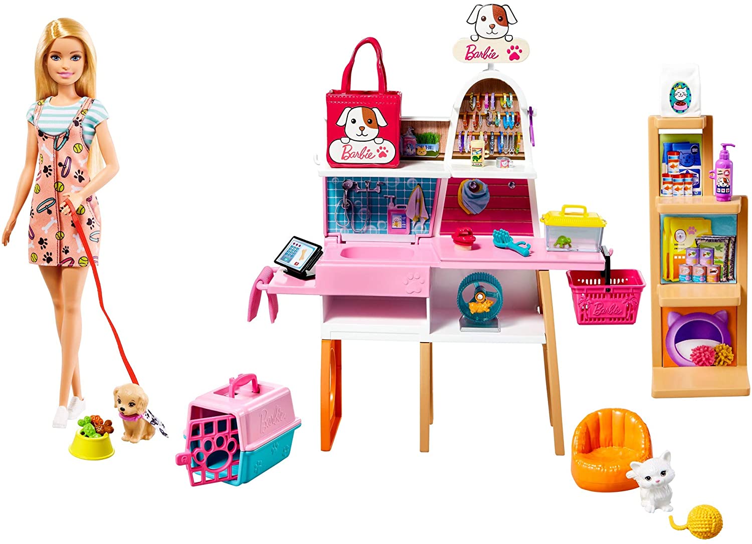 Boneca Barbie com Pets - Adota Cachorrinhos - Morena - Mattel