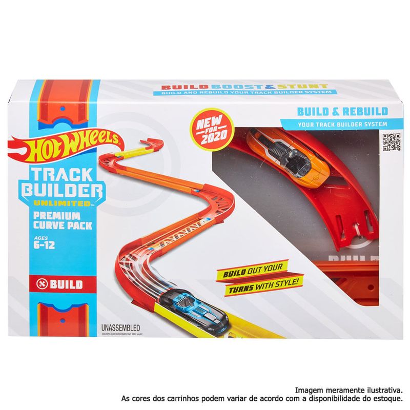 Pista De Percurso E Veículo Hot Wheels Track Builder Conjunto De Curvas Premium Mattel 0160