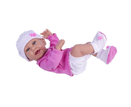 Boneca Bebe Isabela Rosa De Menina Com Roupa De Luxo Morena