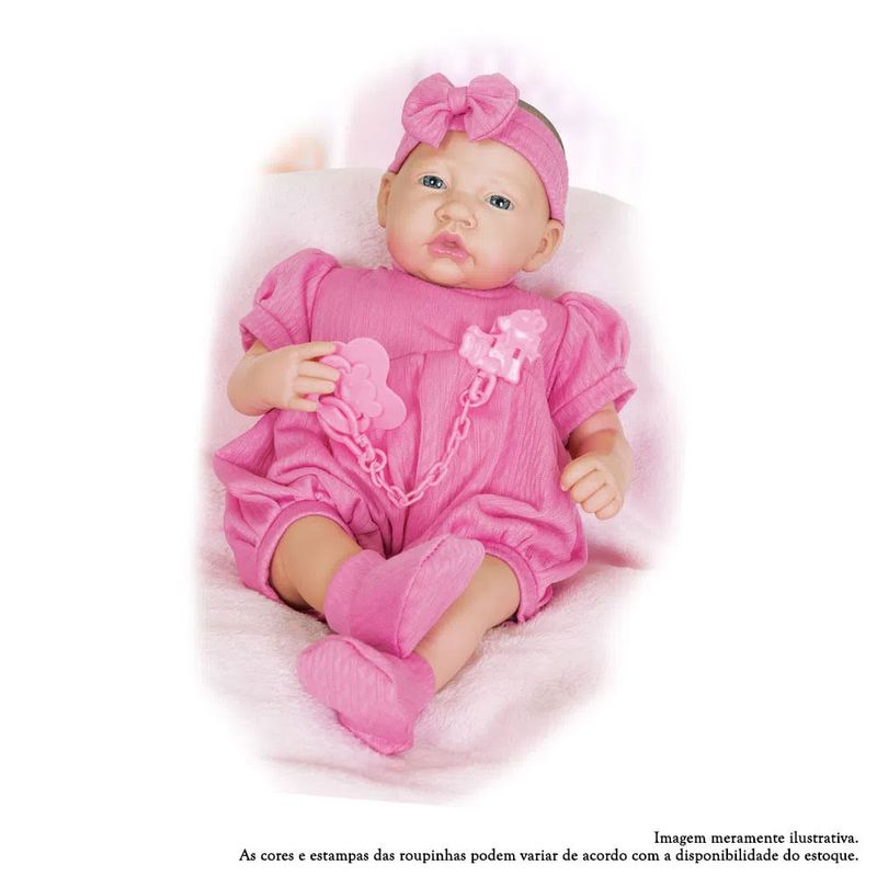 Boneca Bebê Reborn Silicone Menina 55cm (Princesa Boneca Rosa) com