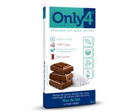 Chocolate 70% Cacau e Flor de Sal - Only4 80g