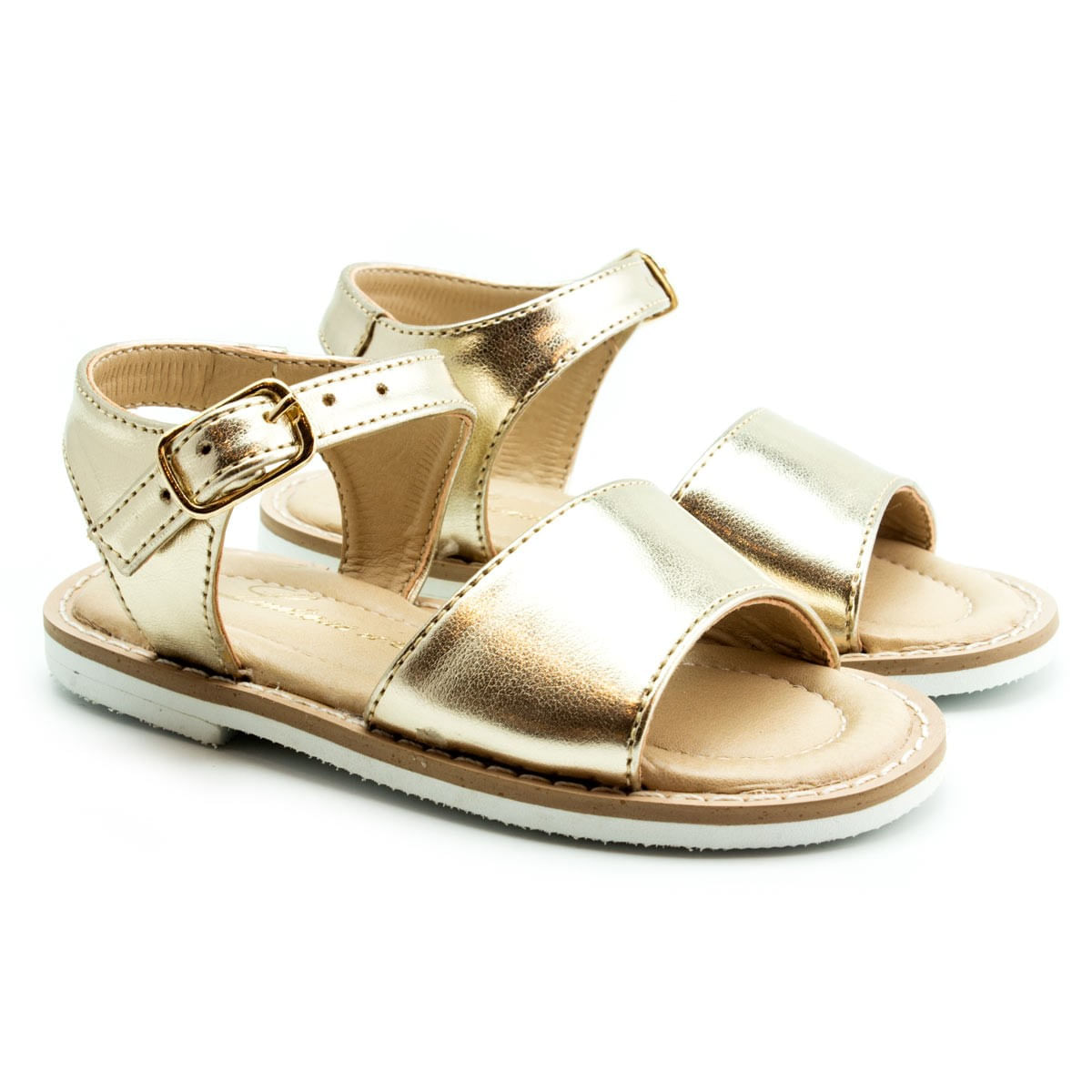 Sandália Infantil Tiras Lisa (17 Ao 24) Ludique Et Badin