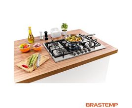 Cooktop 5 bocas Brastemp Gourmand inox com Duplachama e Trempe com Ferro Fundido - BDK75DR