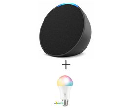 Echo Pop - Smart speaker compacto com som envolvente e Alexa + Lâmpada LED Inteligente E27 Wi-Fi + Bluetooth - HI G