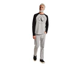 Camiseta Reserva Manga Longa Raglan Bicolor Carimbo Masculina