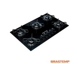 Cooktop Brastemp 5 Bocas com Vidro Temperado Preto e Acendimento Super Automático Encaixe Perfeito Na Mesa BDD75AE