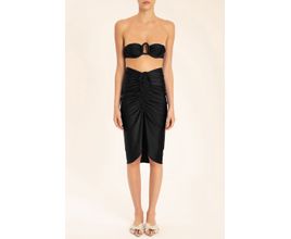 Saia Midi Andera Degreas Franzida Lycra Feminina