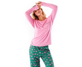 Pijama Jogê Longo  Manga Longa Tricot Luna